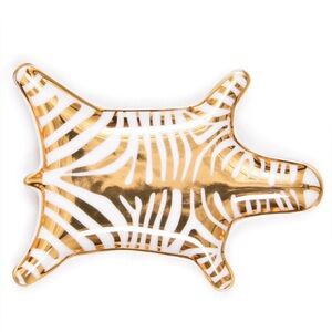 Jonathan Adler ✨ Zebra Stacking Dish ✨ Gold + White